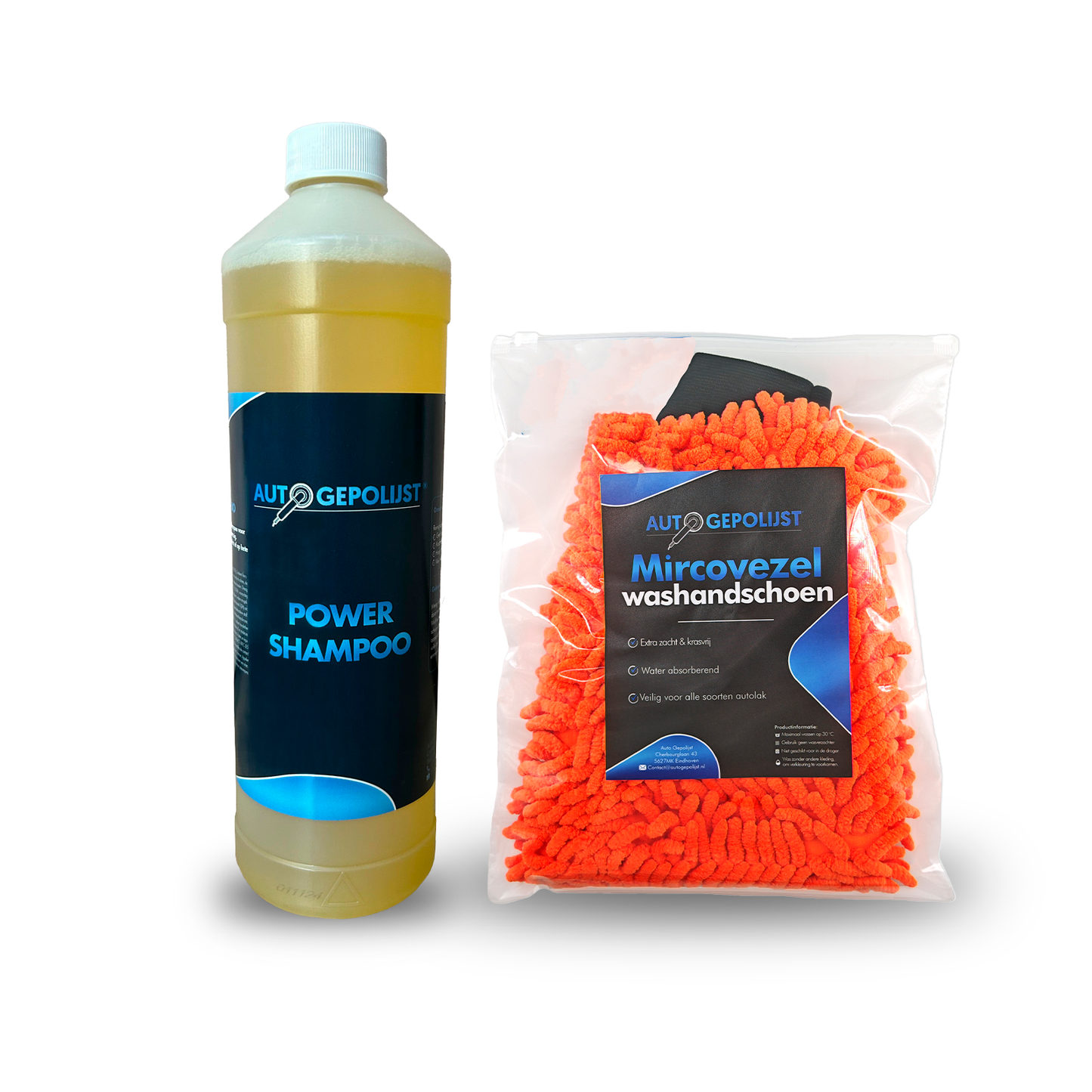 Car Wash Glove Orange + Car Shampoo