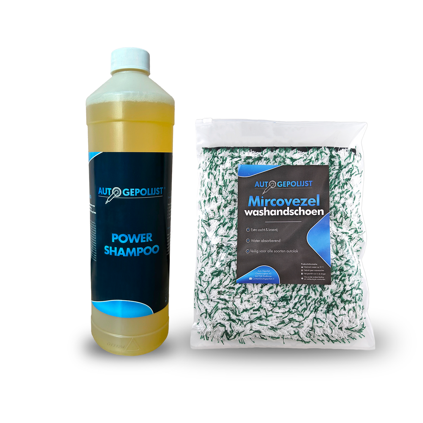 Autowashandschoen Groen + Auto Shampoo