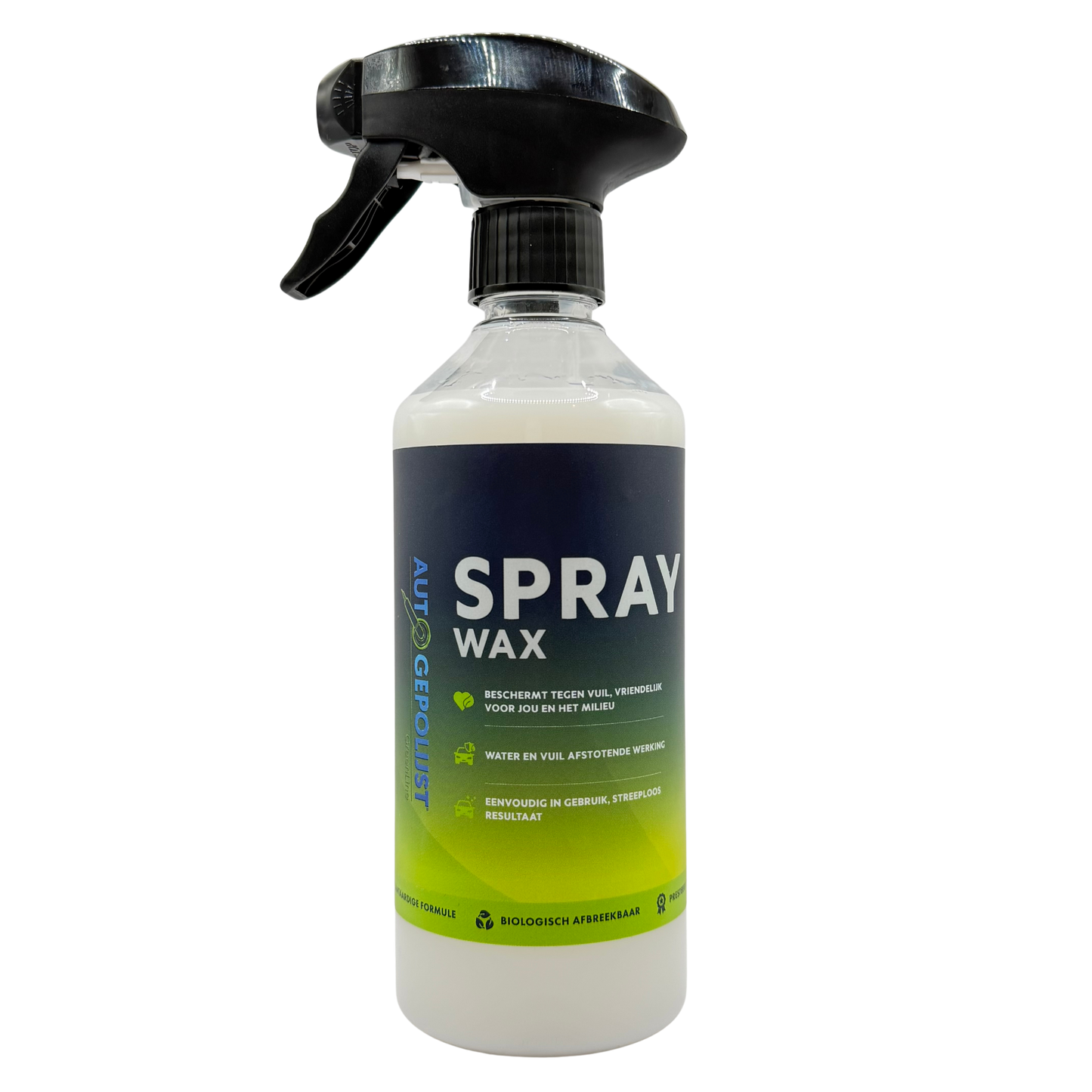 Duurzame spray wax gemaakt van plantaardige grondstoffen en biologisch afbreekbaar.