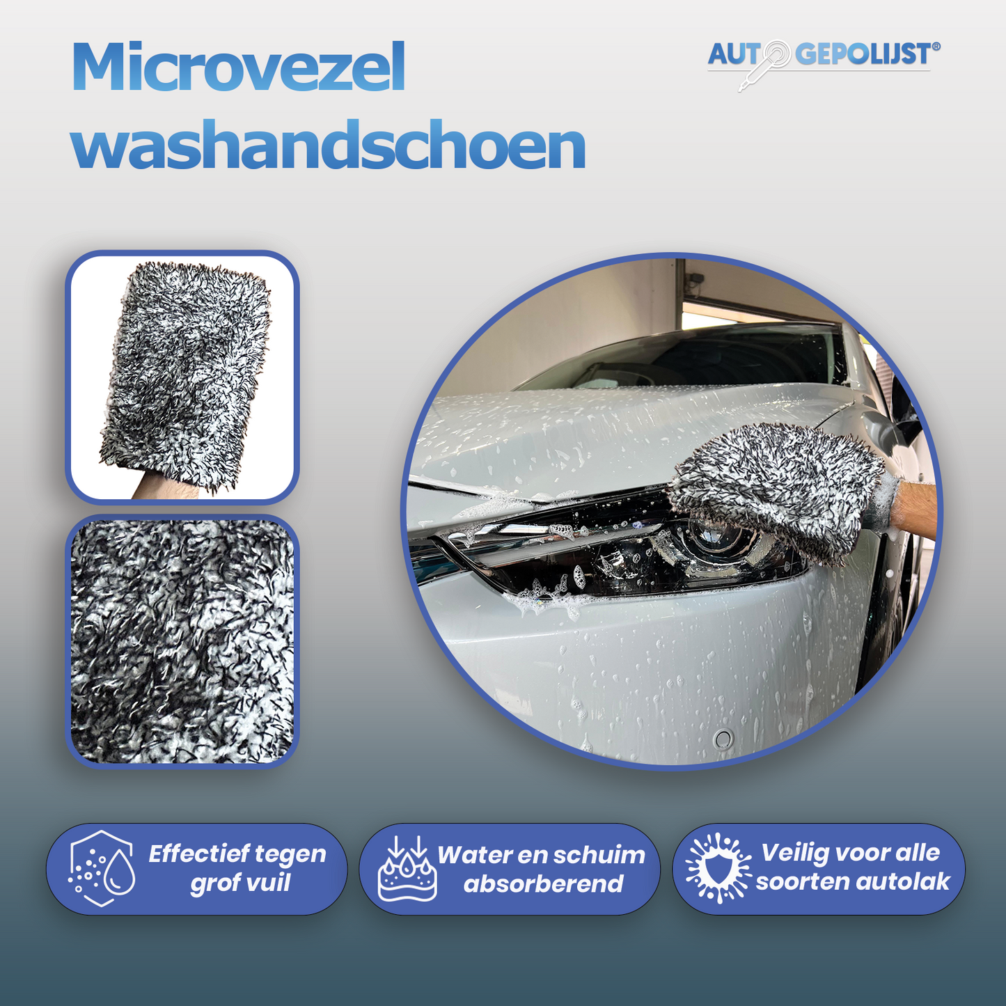 Car Wash Glove Black + Car Shampoo