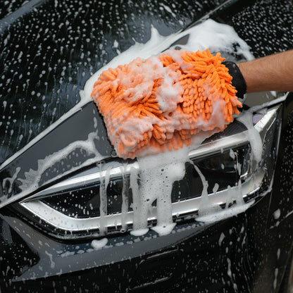 Autowashandschoen Oranje + Auto Shampoo
