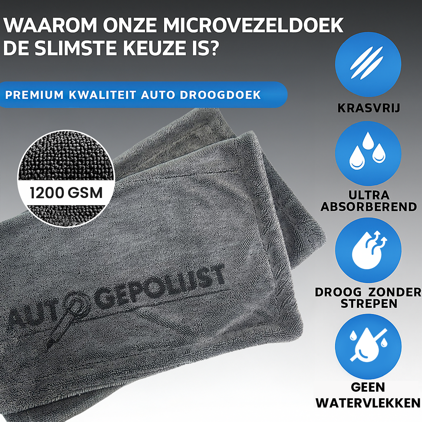 Auto Droogdoek 1200GSM