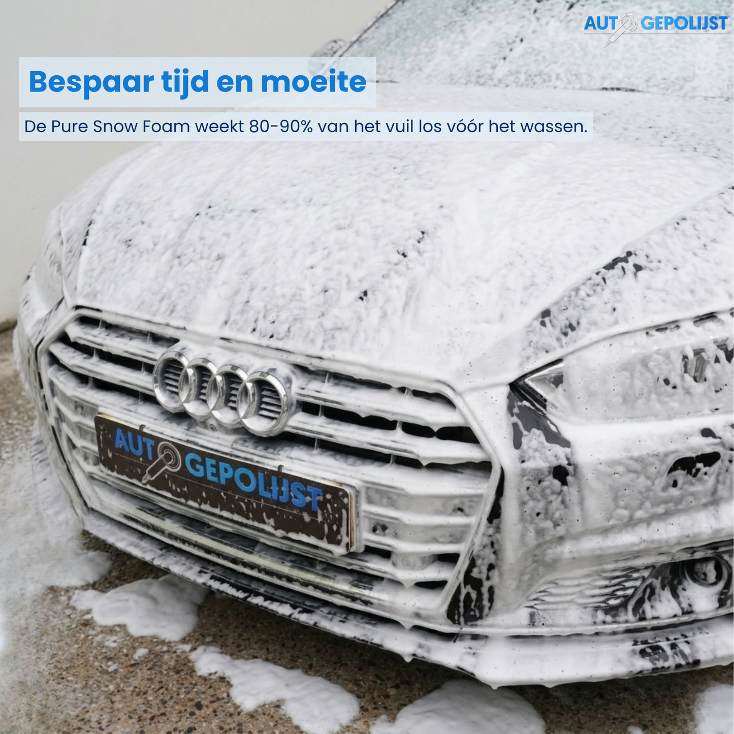 Audi foamen met Auto Gepolijst foam cannon