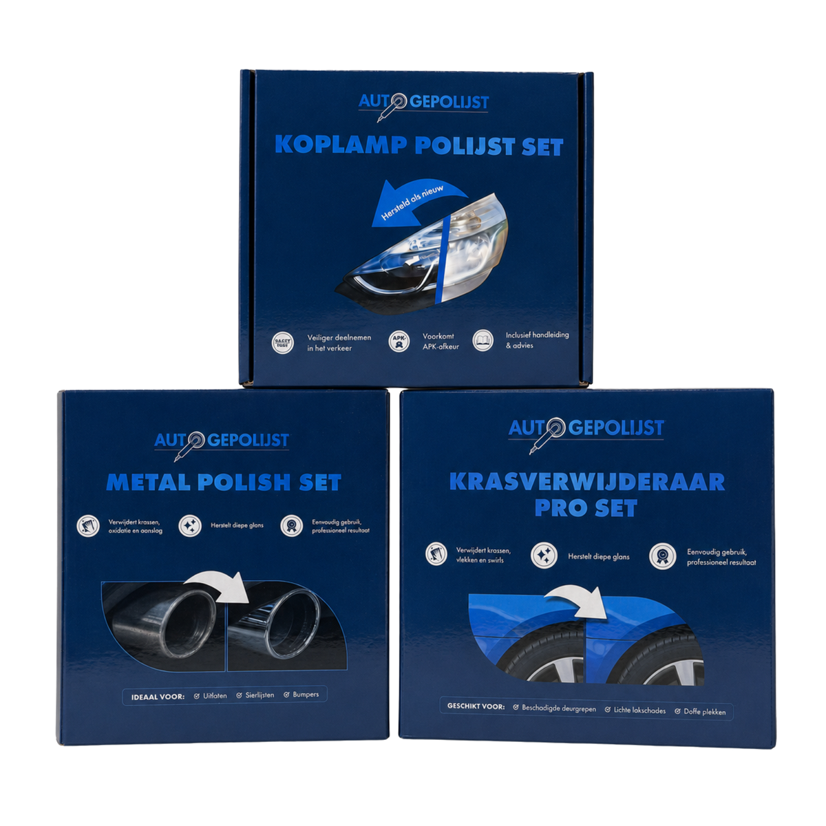 Koplamp polijst set + Krasverwijderaar + Metal Polish Combi Deal